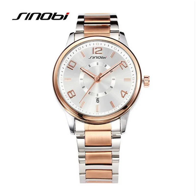 

SINOBI Top Brand Watch Men Waterproof Watches Fashion Luxury Full Steel Quartz Watch Hour montre homme relogio masculino
