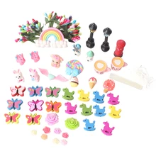 BESTOYARD 58pcs Resin Ornaments Miniature Fairy Garden Ornament Dollhouse DIY Micro Landscape display