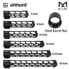 Ohhunt Tactical AR15 поплавок M-LOK Handguard " 9" 1" 12" 13," 15" Пикатинни Вивер рейка с стальной бочкой гайка