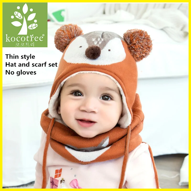 Kocotree/2 шт./лот, детская зимняя шапка и шарф, детская зимняя шапка, детский теплый шарф для мальчиков, костюм, шапочки, шарфы для девочек и мальчиков - Цвет: Old style hat scarf