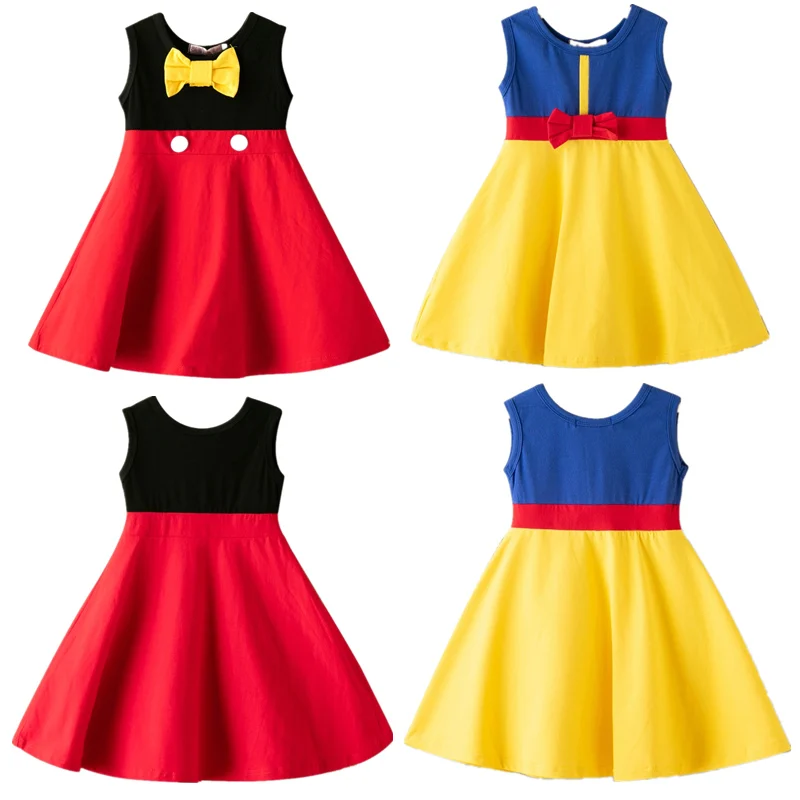 

Fashion Kids Girls Casual Dress Bow Minnie Mouse Children Party Dresses Summer Casual Clothes For Girls Cosplay Princess Dresses