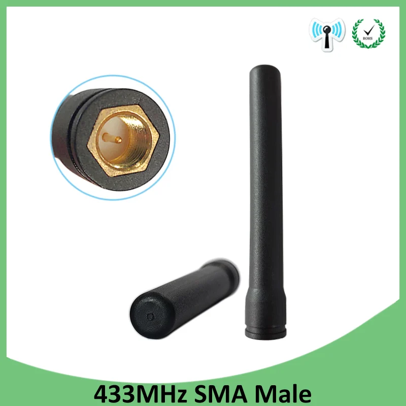 

20pcs 433MHz antenna 3dbi SMA Male Connector 433 mhz antena rubber antenne for wireless watermeter Gasmeter Lorawan Emeter