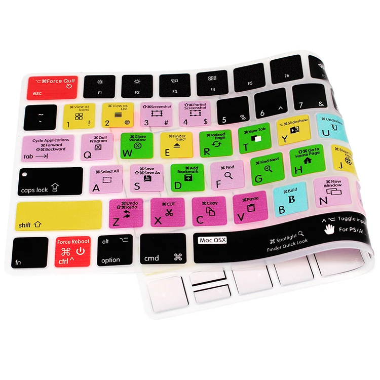 Функциональная клавиатура для MAC OSX Hotkeys чехлы ярлыки силиконовая защита кожи Apple