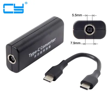 

DC 7.9*5.5mm Jack ThinkPad X1 Carbon Input to USB-C Type-C Power Plug Charge Cable 45w for Macbook Laptop Phone