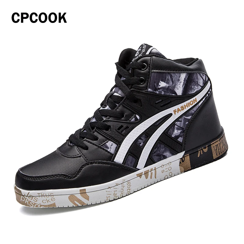 CPCOOK 2018 Men Skateboard Shoes Autumn Hip Hop Leather Sneakers Men Lace-up Athletic Sport Shoes Zapatillas Hombre Deportiva