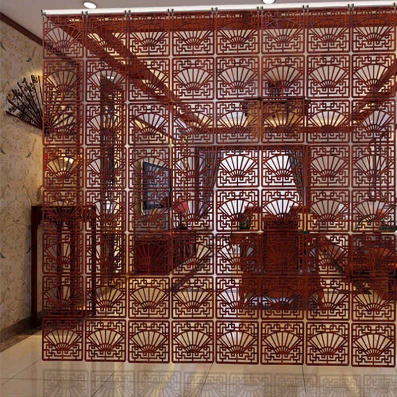 Azulejos modernos de madera maciza minimalista sala de estar Escudo de partición Pared de entrada colgante dormitorio paneles de pared plegables decorativos