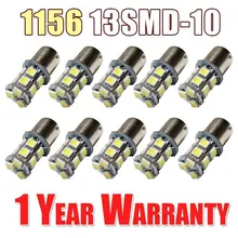 10x 1156 6000K White 13-SMD BA15S RV Trailer Interior 12V LED Lights Bulbs