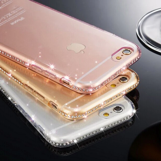 

Bling Diamond Soft Transparent Crystal Case For iPhone 6 S 6S 7 8 Plus 6Plus 7Plus 8Plus For iPhone X XS Max XR Cover Case Etui