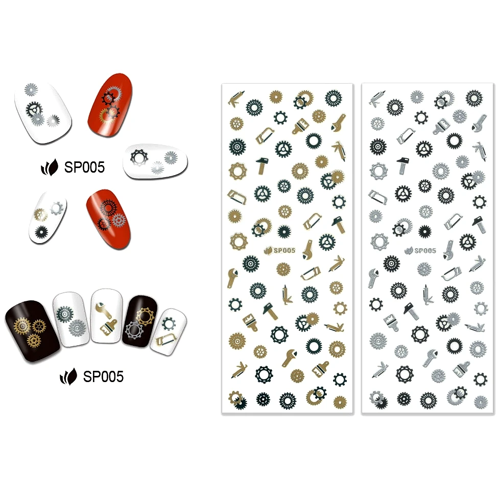 2 упаковки/партия самоклеящиеся 3D Наклейки для ногтей|nail slider|nail art nailstickers gold |