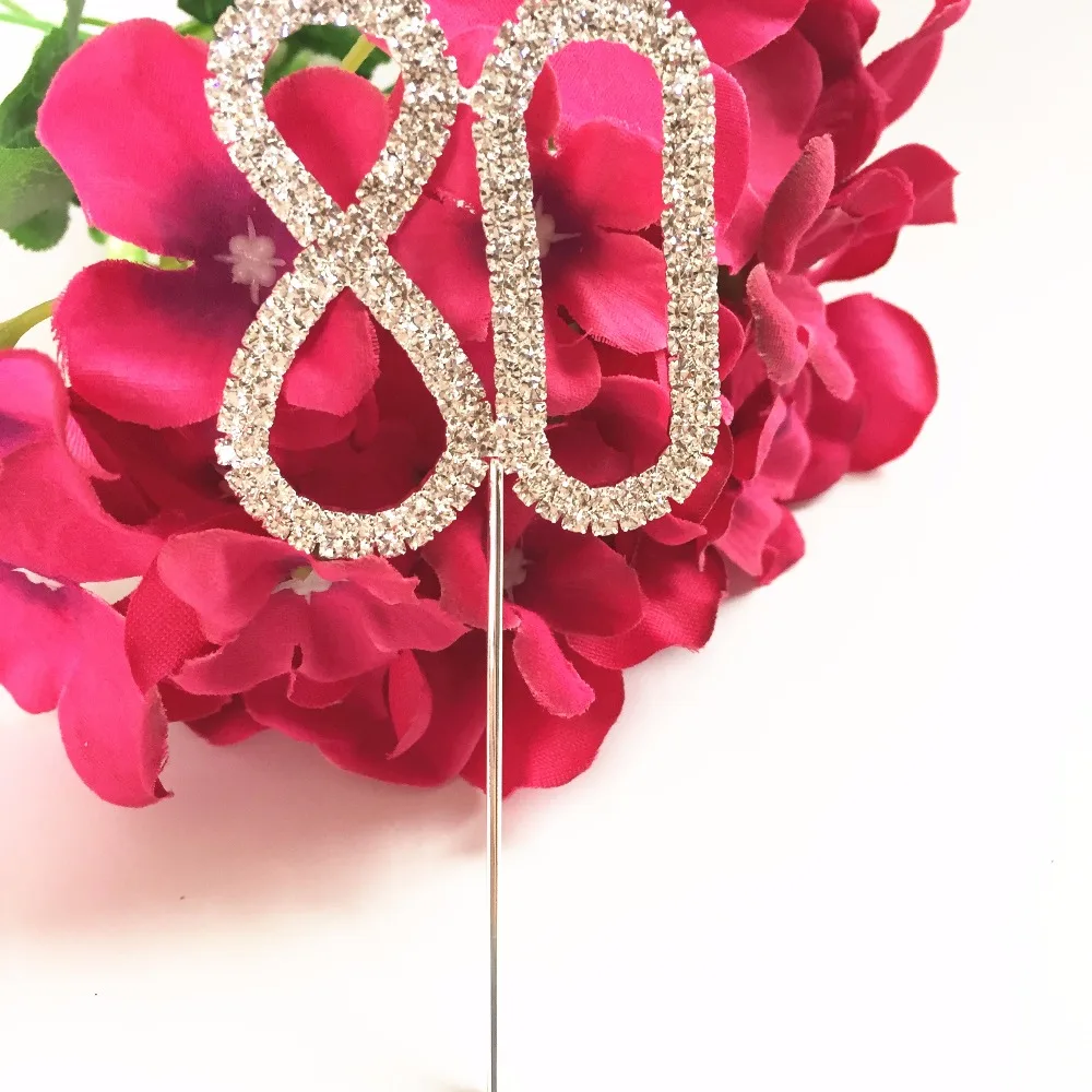 Happy 80th Birthday Diamond Anniversary Cake Cupcake 5 cm