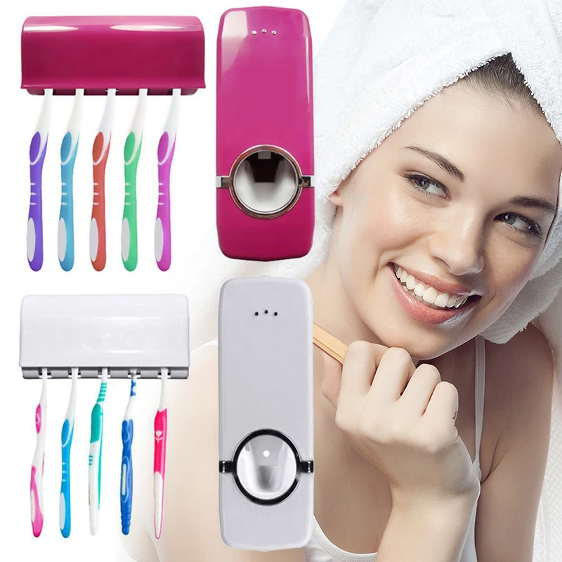 Набор аксессуаров для ванной комнаты, автоматический соковыжималка для зубной пасты, держатель для зубной пасты, подставка для зубной щетки на присоске, настенная стойка, инструменты