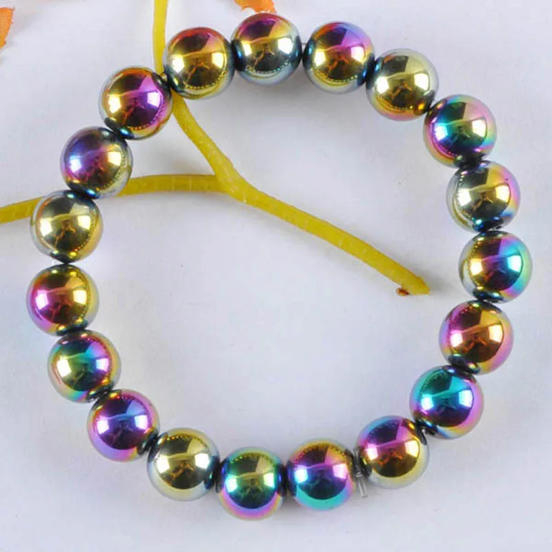 10MM Motley Hematite Healing Beads Bracelet Bangle Stretch