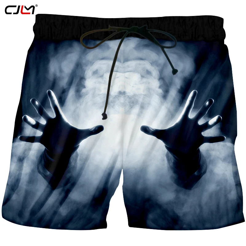 CJLM мужские повседневные дымчатые шорты 3D Ghost с принтом в китайском стиле Мужская
