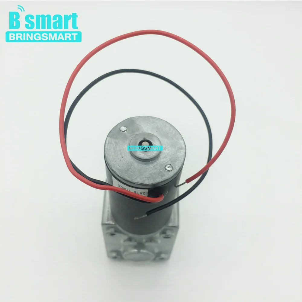 Bringsmart 12V 24V червь постоянного тока Шестерни двигатель с высоким крутящим моментом 10-470 об/мин мини Шестерни коробка редуктор мотора с встроенной функцией спуска затвора двигателя обратный DIY робот