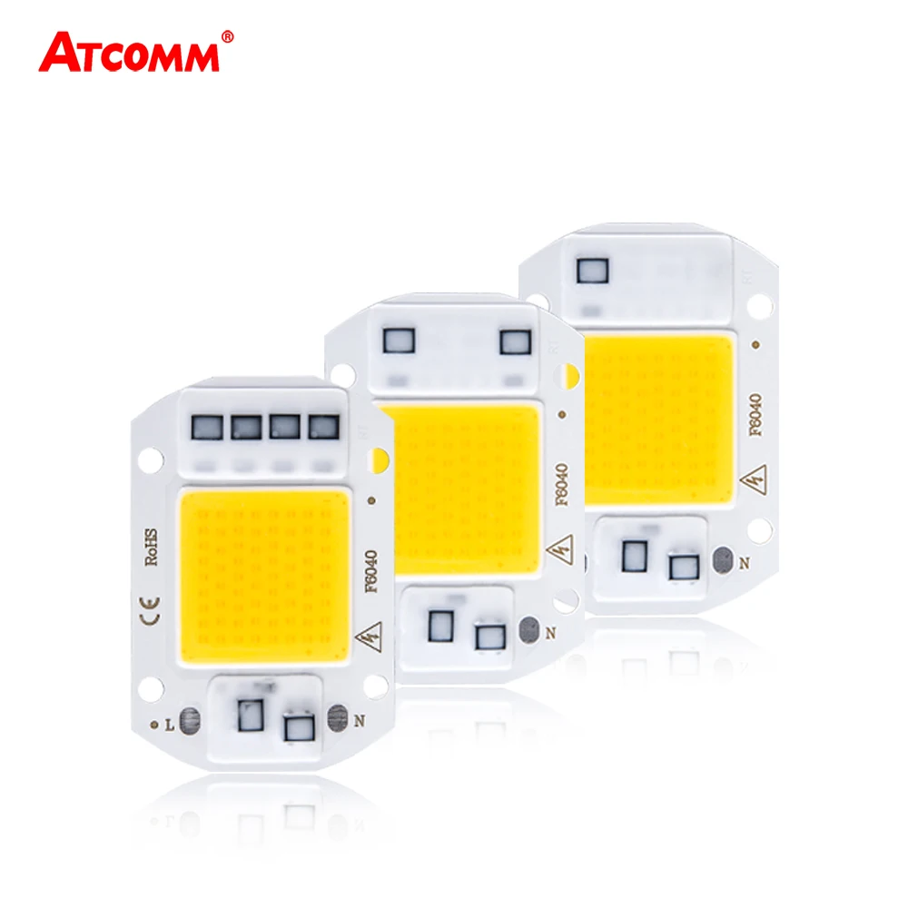 

20W 30W 50W COB LED Chip Lamp 110V 220V LED Diode Array Matrix Smart IC High Power Spotlight Floodlight Source No Flicker