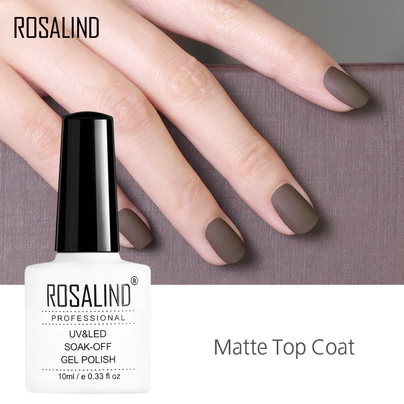 

ROSALIND Matte Top Coat 10ml UV LED Soak Off Nail gel Polish Gel Nails varnishes Polish Nail Art Lacquer for Beauty
