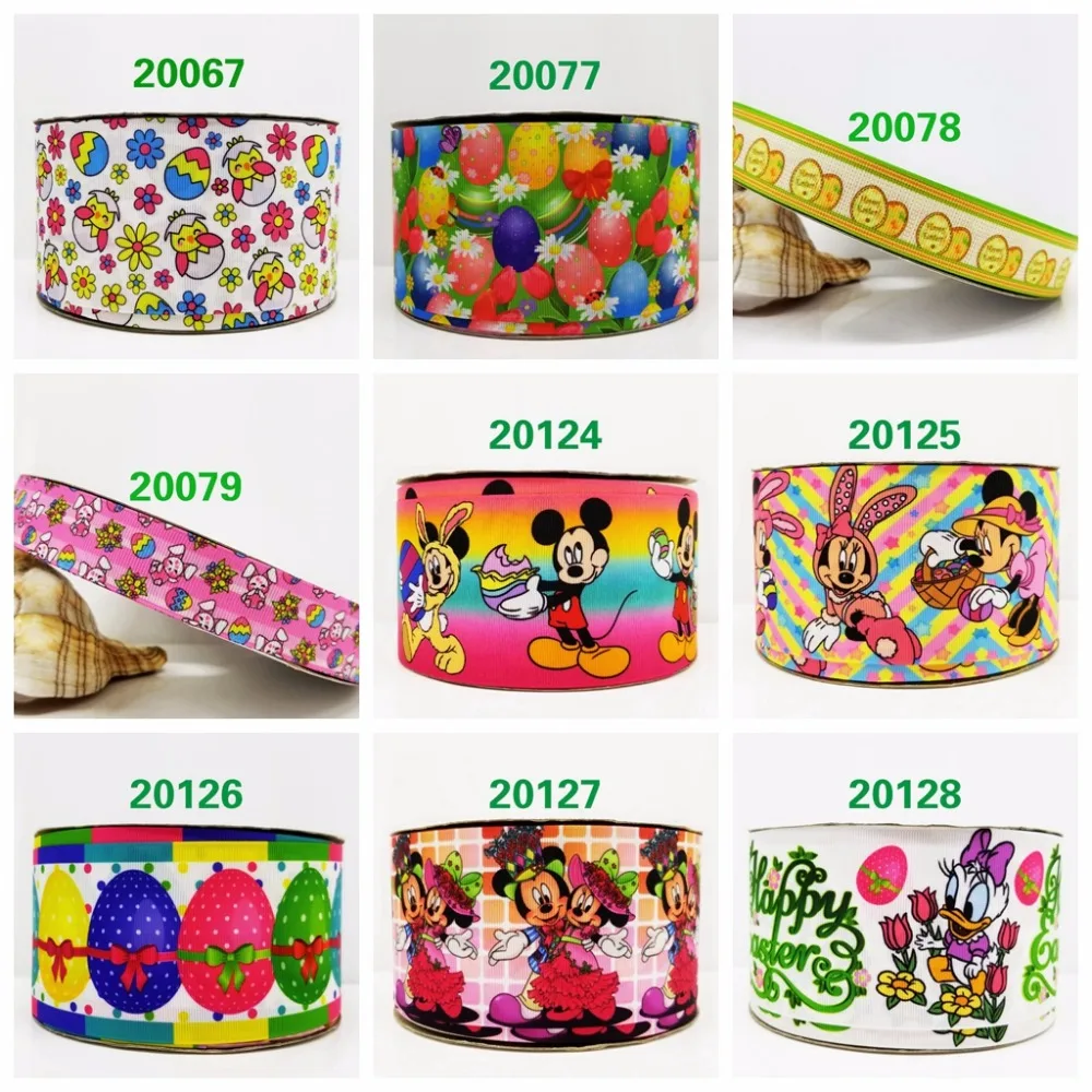 

Free shipping 50 yard per size Easter day ribbon printed grosgrain ribbon 20128