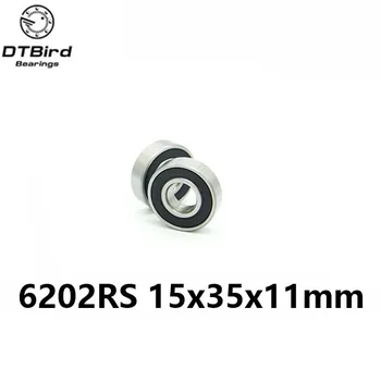 

10pcs free shipping double Rubber sealing cover deep groove ball bearing 6202-2RS 15*35*11 mm