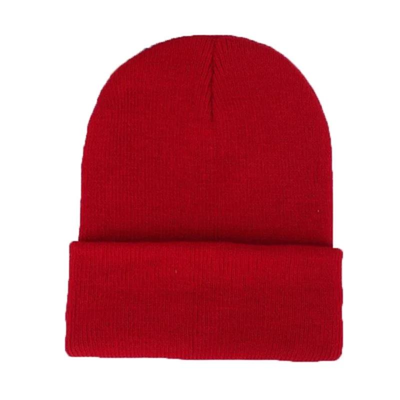 DIY Индивидуальный Дизайн Пользовательский логотип осень зима сплошной цвет вязаные шапки Skullies Beanies для мужчин женщин команда бренд настроить шапки - Цвет: Red