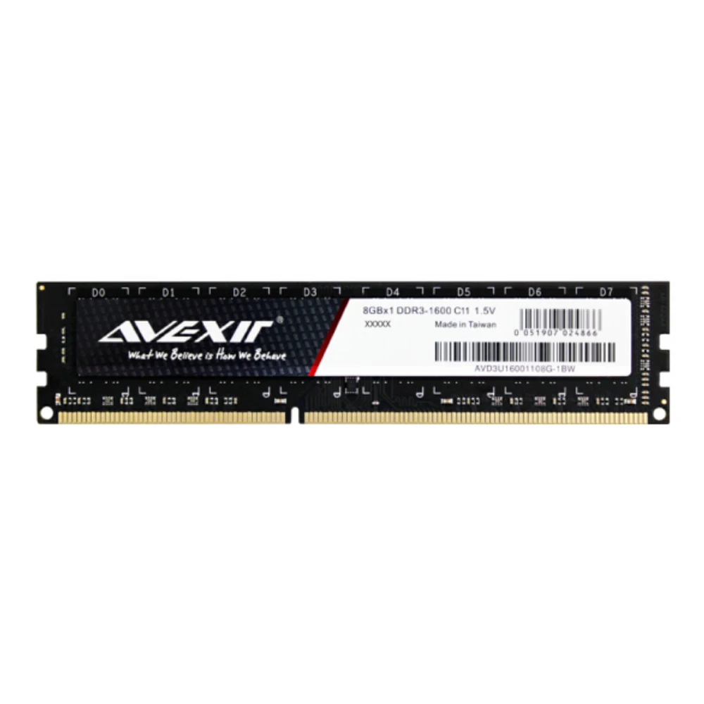 AVEXIR RAM DDR3 4 GB/DDR3 8GB Частота памяти 1600MHz 1 5 V Настольный интерфейс Тип 240pin 11 28 CL = - Фото №1