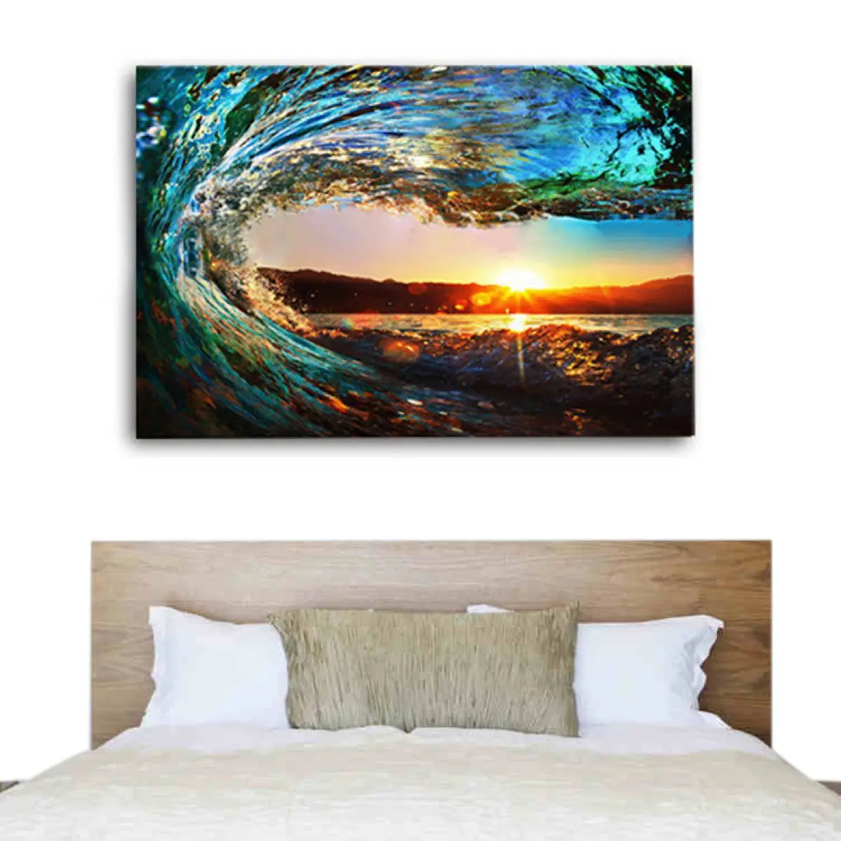 Mayitr Large Modern Seascape Painting Canvas Prints Wall Art Home Decor Pictures Sea Wave Landscape Bedroom Decor