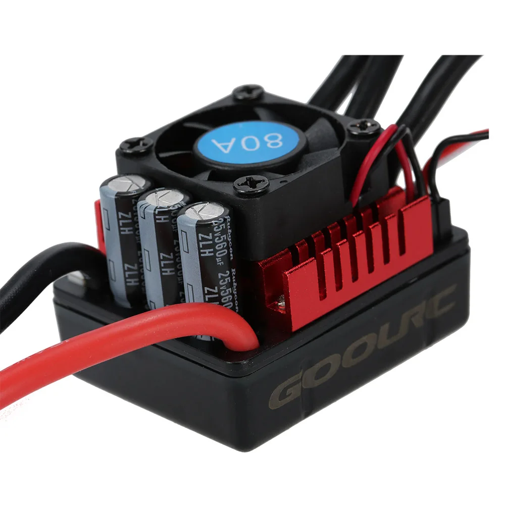Original GoolRC S3660 3800KV Sensorless Brushless Motor 80A Brushless ESC and Program Card Combo Set for 110 RC Car Truck (9)
