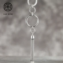 Длинное ожерелье на веревочной цепочке, Женские аксессуары, колье для женщин, модное простое ожерелье, модные ювелирные изделия, вечерние подарки H715