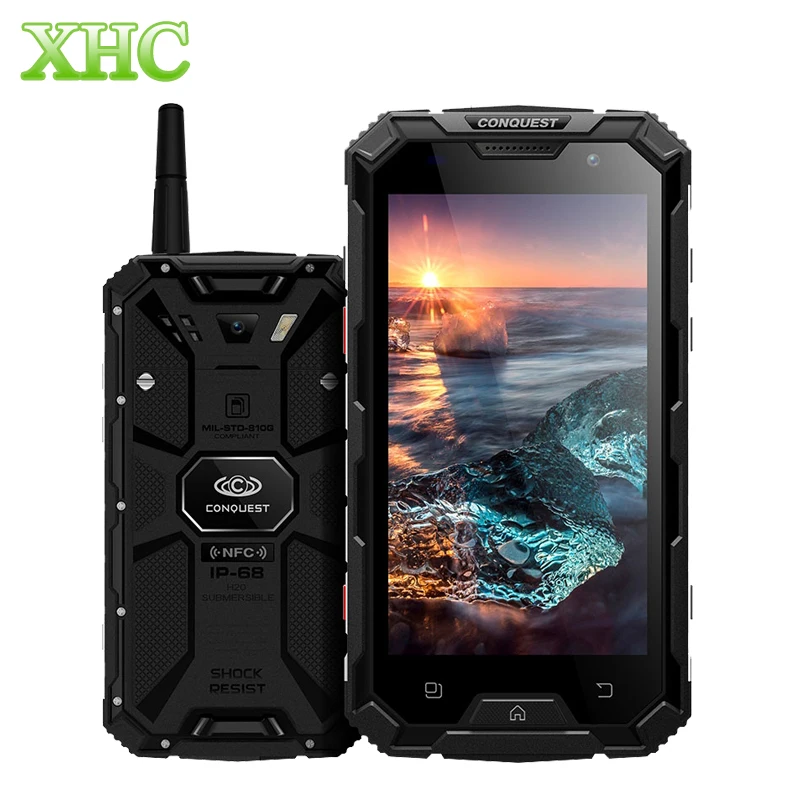 Conquest S8 Plus 4 Гб + 64 Walkie Talkie смартфоны IP68 Водонепроницаемый отпечаток пальца ID 5 0