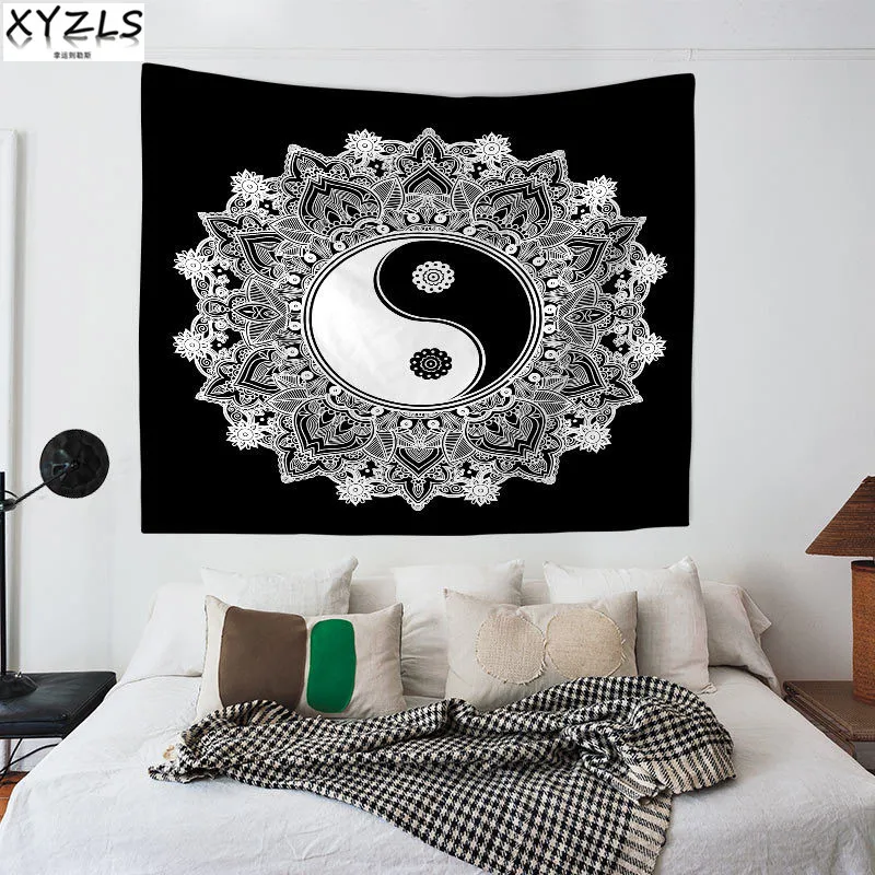 Us 13 68 20 Off Xyzls Mandala Wall Tapestry Deco Hanging Cloth Yin And Yang Background Cloth Bedroom Deco Tapestry Beach Towel Table Cloth In