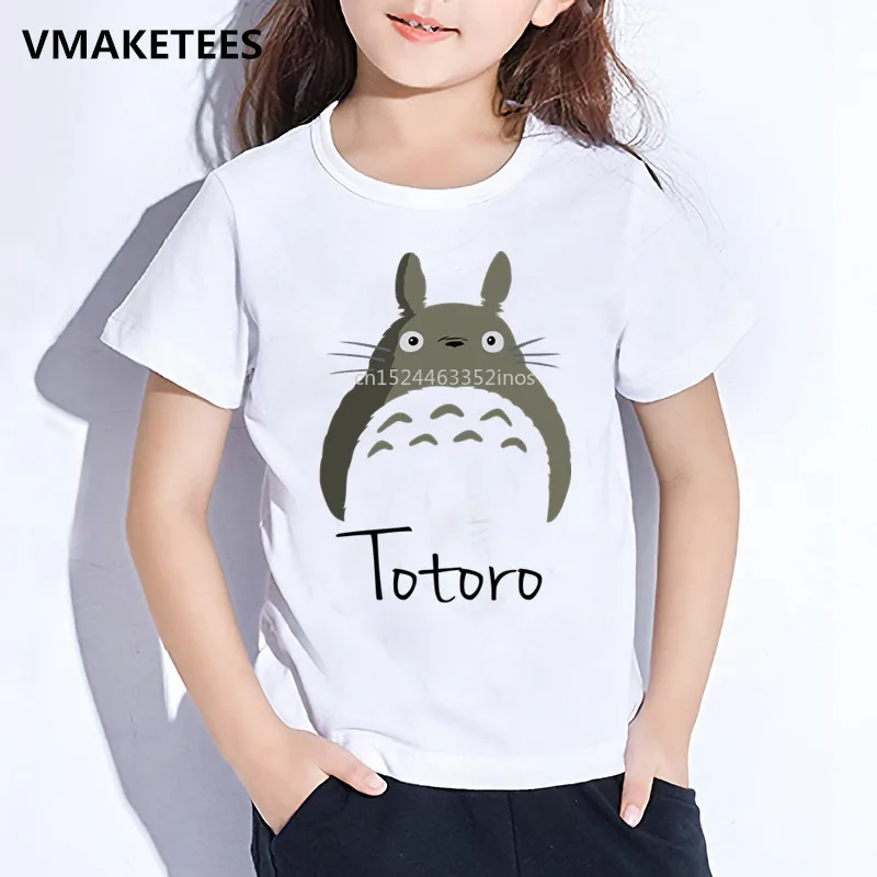 Детская летняя футболка для мальчиков и девочек детская футболка с героями мультфильма «Миядзаки Хаяо каваи Тоторо» Забавная детская одежда с аниме HKP4117