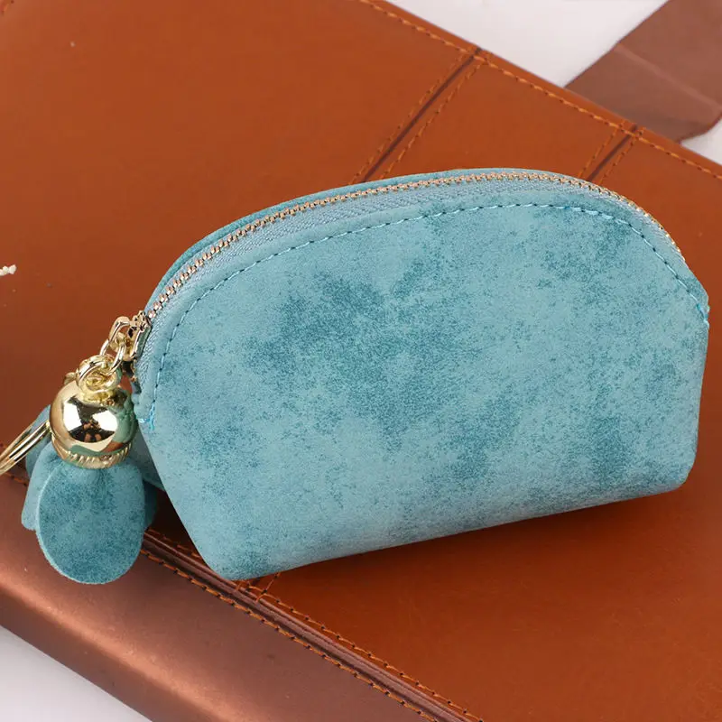 Женский кожаный маленький мини-кошелек держатель для карточки-ключа кошелек на молнии клатч