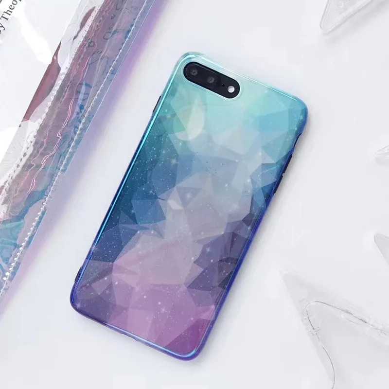 Цветной градиентный Blu-Ray чехол для iPhone X 7 6 6s 8 Plus Соединенные геометрические