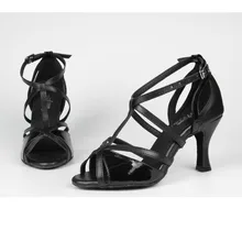 Женская обувь для латинских бальных танцев на высоком каблуке 8,3 см; сандалии для сальсы; женские вечерние танцевальные туфли для танго и самбы; мягкая подошва; 1811