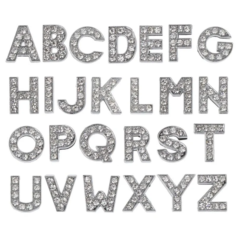 

Full Rhinestone A-Z Alphabet Slide Letters Bead Bracelet Necklace Jewelry Making