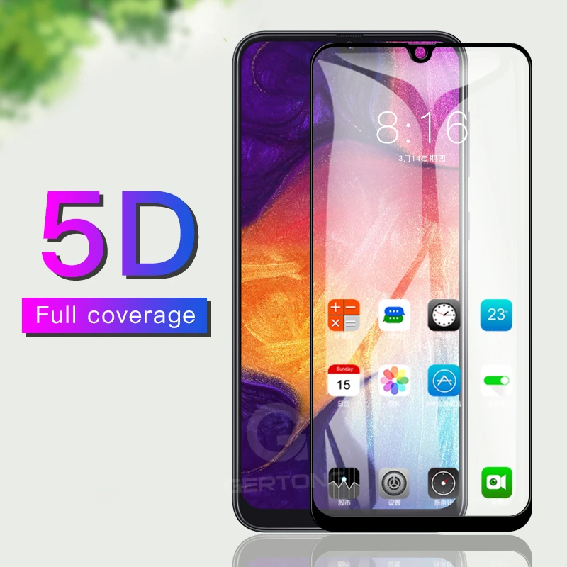 5D взрывозащищенное Закаленное стекло для Samsung Galaxy A10 A30 A50 A70 полное покрытие