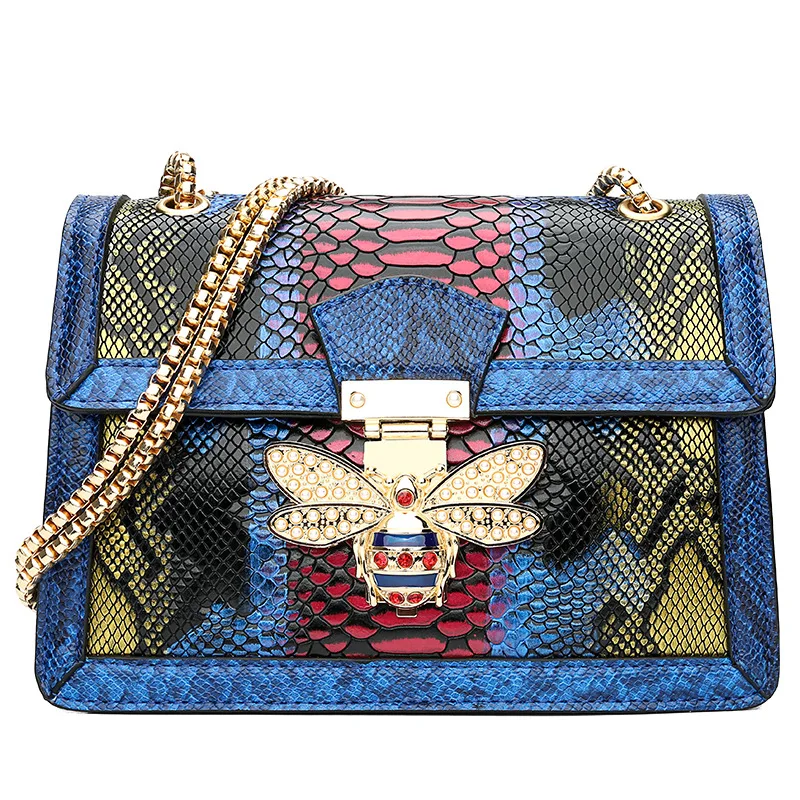 

2019 New Autumn and Winter Metal Bee Serpentine Chain Shoulder Messenger Bags High Quality Women Purses and Handbags Sac A Main