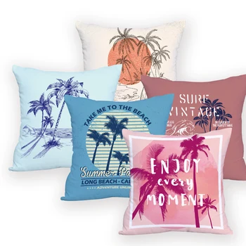 

Sea and Beach Plant Decoration Cushions Cover Decoration Bed Personalized Photo Pillow Case Decorative Sofa Custom Printed