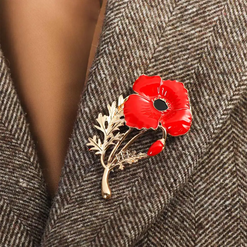 

Red Poppy Brooches Flower Enamel Pin Fashion Jewelry Brooches Wedding Memorial Best Brooches Jewelry Gifts For Elegant Women