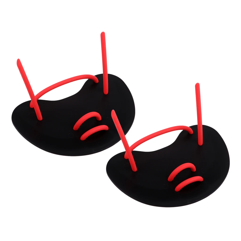 1 Pair Swim Hand Paddles Finger Fins Unisex Rubber Palm Wear Gloves for Swimming Diving Surfing Water Sports for Adults Kids