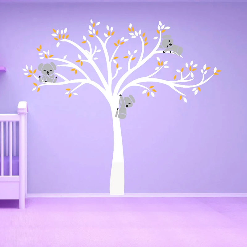 Милые коала скалолазание дерево Мультяшные виниловые наклейки на стену для детской комнаты домашний декор DIY обои художественные наклейки для украшения дома
