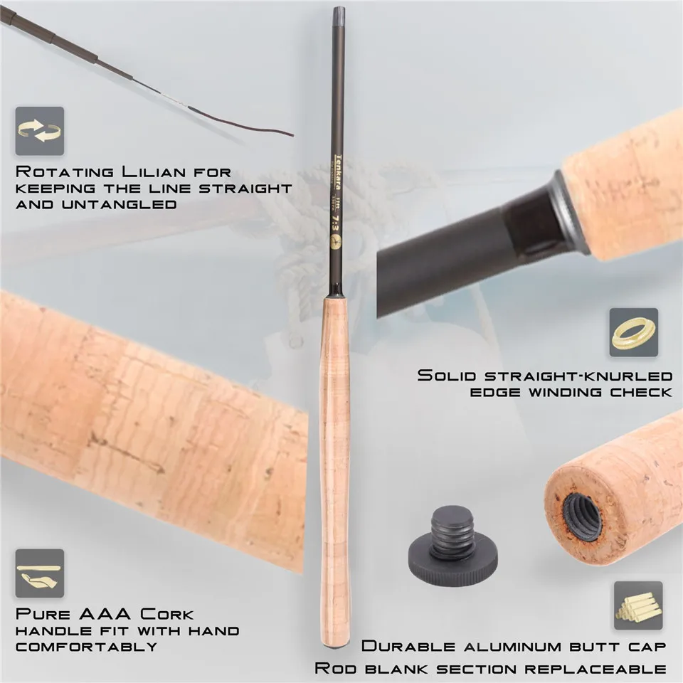 Fibra de Carbono Caixa de Madeira Maximumcatch V-tenkara Haste Outfit Im10 - 36 t Voar & Tenkara Linha Moscas 9-11ft 12 Cheap Conj. de varas