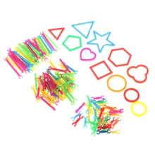 DIY 120 Pçs/set Varas De Plástico Inteligência Educacional Montessori Early Learning Construção Puzzles Brinquedos Para As Crianças Do Bebê Crianças