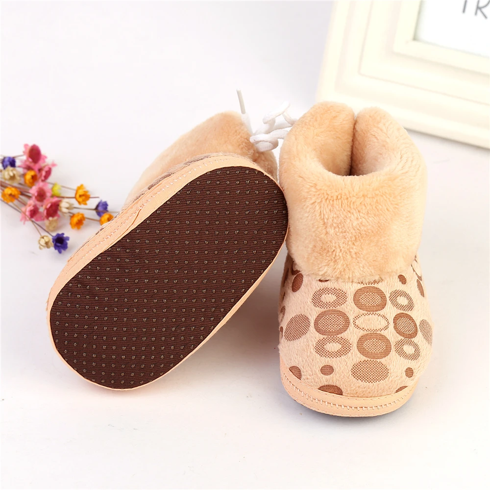 New born Baby Girl Pink Fleece Snow Boots Booties Kids Princess Winter Shoes S1 PY2