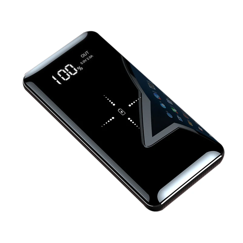 Универсальное беспроводное зарядное устройство 10000 мАч QI для iPhone X XS Max 8 samsung S9, Внешнее зарядное устройство для телефона, беспроводная зарядная панель