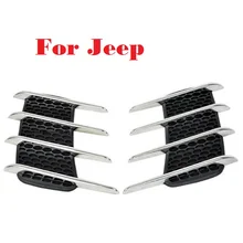 2017 car styling Shark Gills Outlet Stickers Vent Side Air intake Car Styling For Jeep Liberty Renegade Wrangler Commander