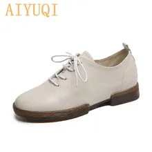 AIYUQI женская обувь; Новинка года; сезон весна; женская повседневная обувь из натуральной кожи; женская обувь из вулканизированной кожи; большие размеры 43