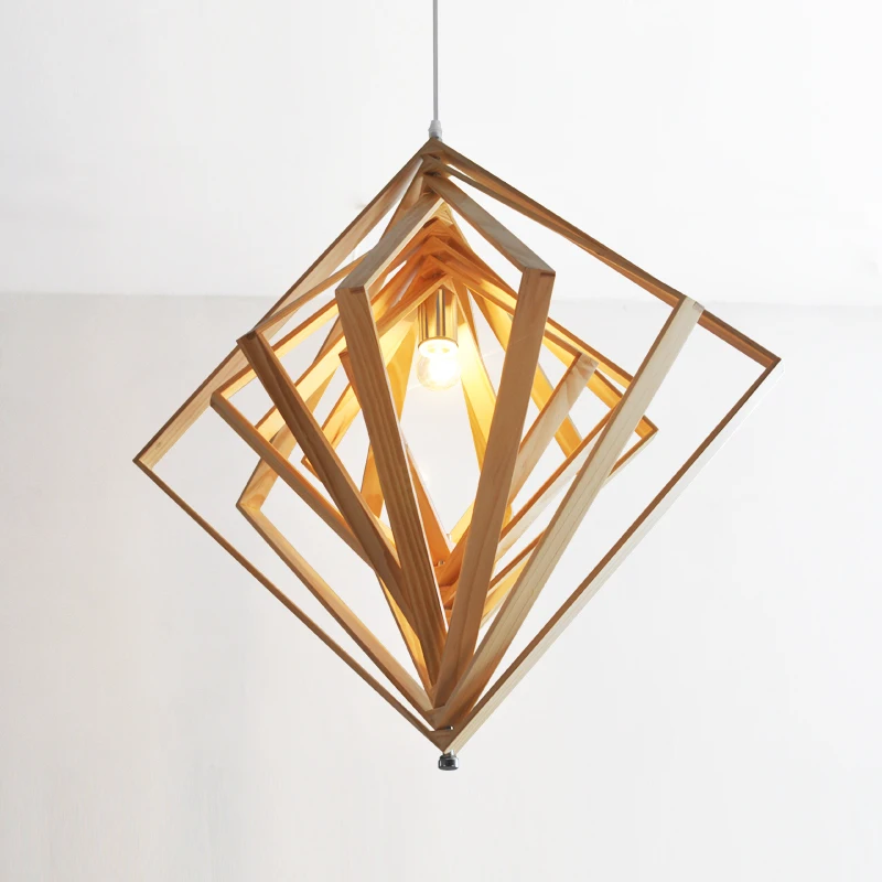

Nordic NEW real wood bar restaurant pendant lights simple Chinese log Cafe hallway pendant lamp MZ127