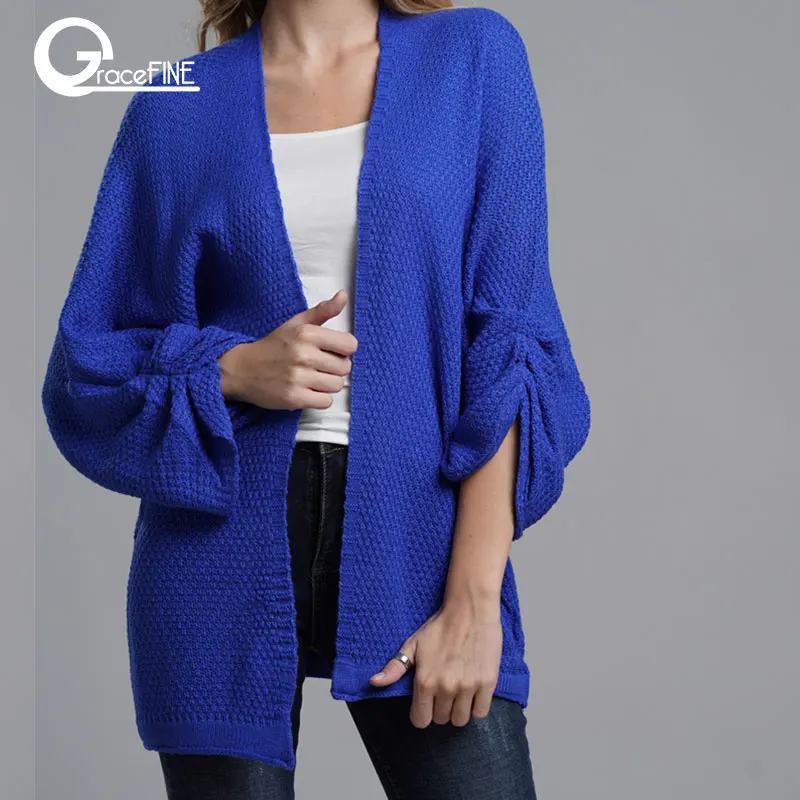 Winter Knitted Sweater Cardigan Female Flare Sleeve Loose Striped Jumper Casual Autumn Women Pure Color Cardigan Sweater Coat. Winter Knitted Sweater Cardigan Female Flare Sleeve Loose Striped Jumper Casual Autumn Women Pure Color Cardigan Sweater Coat.