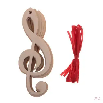 

20 Pieces Wood Music Symbol Bookmarks with Ropes Wedding Favors Bridal Shower
