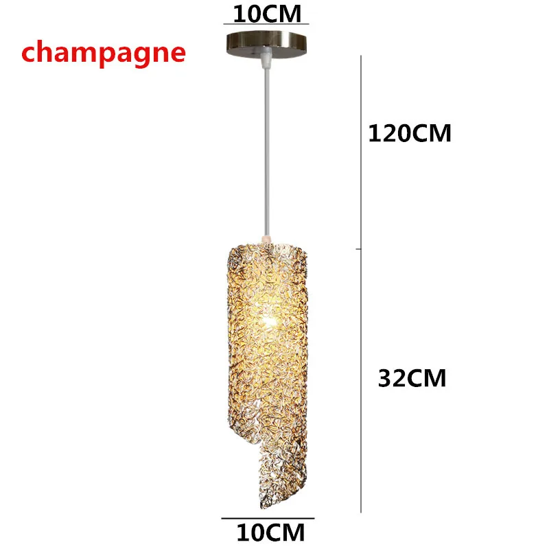 Подвесной светильник в скандинавском стиле, красочный алюминиевый, новинка, лампа для бара, магазина, современный, для столовой, спальни, подвесное, украшенное, осветительное приспособление, светодиодный светильник - Цвет корпуса: champagne